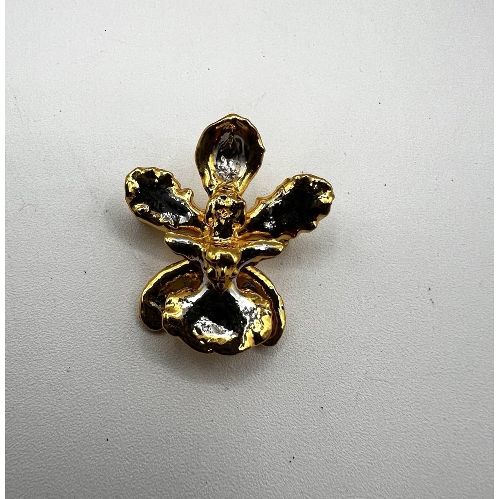 Risis‎ 24K Gold Plated Vanda Orchid Pin